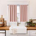 RYB HOME 100% Blackout Basement Curtains 36 inches Long, Heat & UV Blocking Total Room Darkening Noise Reducing Curtains for Bathroom RV Campers, Peach Pink, 2 Panels Set