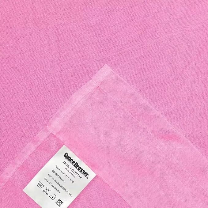 SpaceDresser Basic Rod Pocket Sheer Voile Window Curtain Panels Pink 1 Pair 2 Panels 52 Width 72 Inch Long for Kitchen Bedroom Children Living Room Yard（Pink, 52W x 72L）