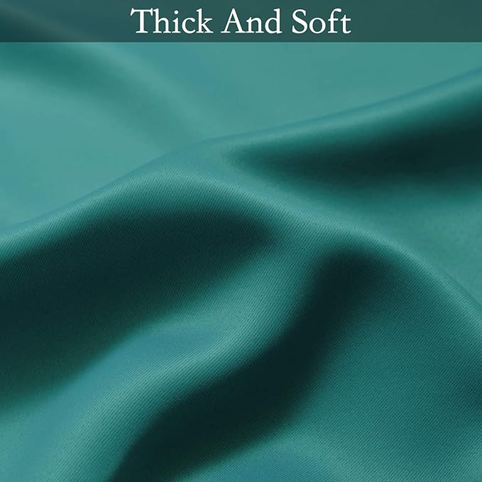 SimpleHome Ombre Room Darkening Curtains for Living Room, Light Blocking Gradient Teal to Greyish White Thermal Insulated Grommet Window Curtains/Drapes for Bedroom, 2 Panels, 52x63 inches Length
