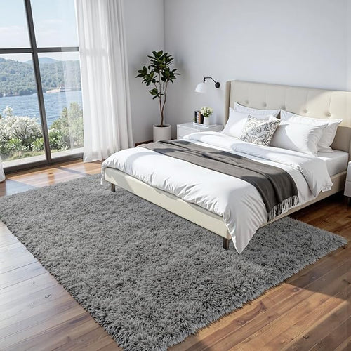 8x10 Area Rugs for Living Room Rug: Soft Fluffy Shag Light Gray Rugs for Bedroom, Non-Slip Large Fuzzy Plush Rug Indoor Floor Carpet for Nursery Kids Boys Girl Room, Dorms, Playroom, Modern Home Decor