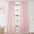 Extra Long Light Pink Linen Curtains 120 Inch Length 2 Panels for Girls Bedroom Living Room Light Filtering Semi Sheer Window Drapes Back Tab Rod Pocket Modern Farmhouse Decor
