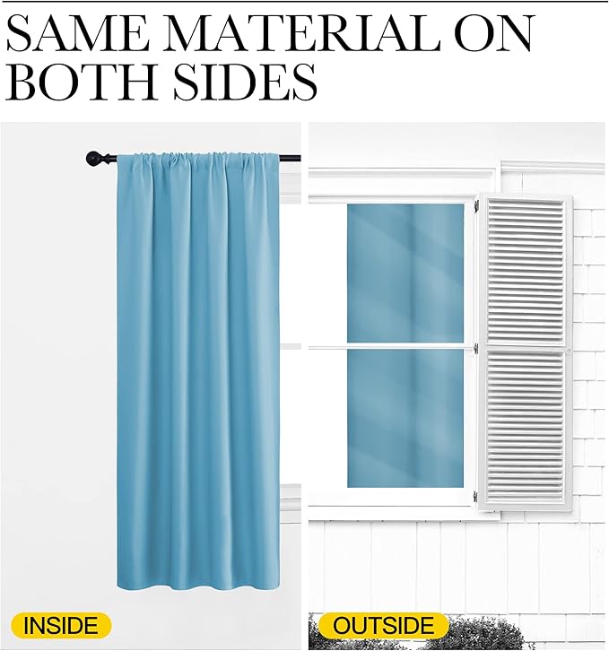 NICETOWN RV Blackout Curtains for Camper Windows, Teal Blue, 29" Wide by 40" Long, 2 PCs, Short Blackout Curtains & Drapes, Thermal Insulated Blackout Curtain Panels for Kids Room, Play Room