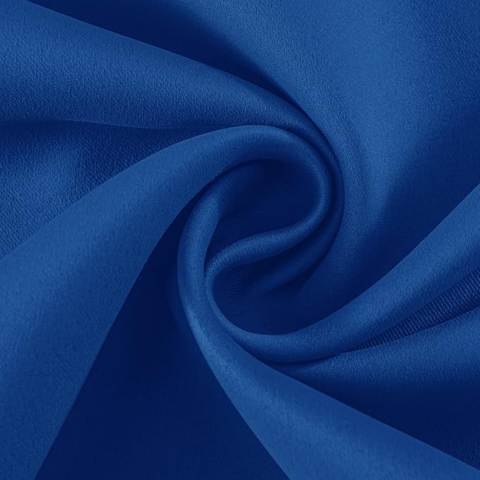 Joydeco Blackout Curtains 45 Inch Length 2 Panels Set, Thermal Insulated Long Curtains& Drapes 2 Burg, Room Darkening Grommet Drapes for Living Room Bedroom Window (W52 x L45 Inch, Royal Blue)