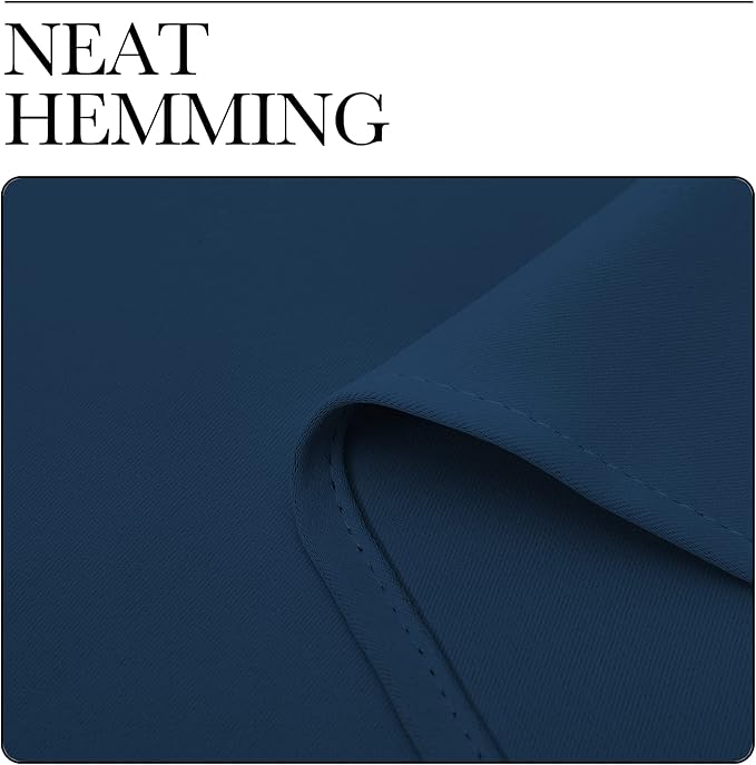NICETOWN Moroccan Blue Blackout Curtain Panels 48 inch Long Set of 2 for Bedroom, Thermal Insulated Grommet Top Light Blocking Draperies and Drapes for Basement (W34)