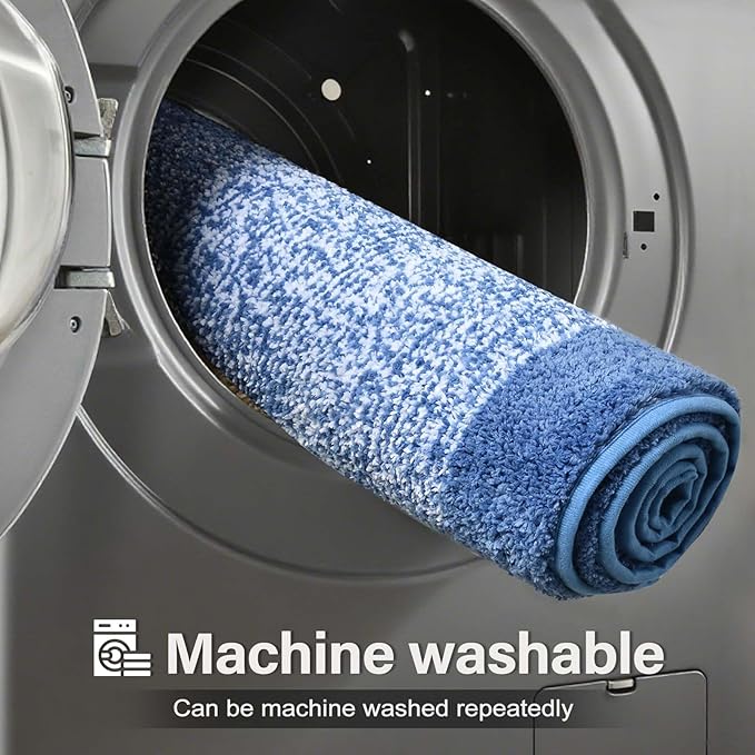 48x24 Long Bathroom Rugs Washable Non Slip, Blue Bath Mat for Bathroom Floor Tub, Soft Absorbent Quick Dry Mats for Shower,Bathtub,Home Decor