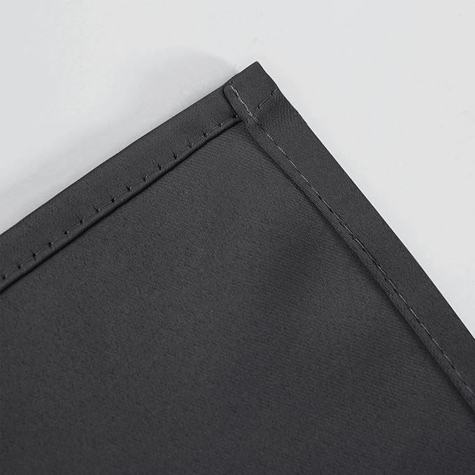 LEMOMO Dark Grey Thermal Blackout Curtains/38 x 63 Inch/Set of 2 Panels Room Darkening Curtains for Bedroom