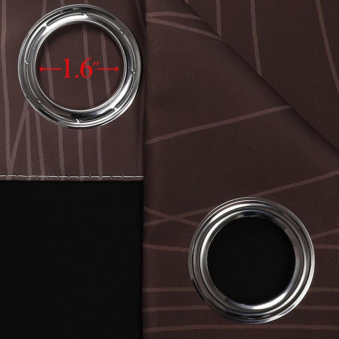Estelar Textiler Brown and Greyish White Blackout Curtains 54 Inch Length, Full Light Blocking Gradient Grommet Drapes for Living Room, Thermal Insulated Ombre Curtains for Bathroom,52Wx54L,2 Panels