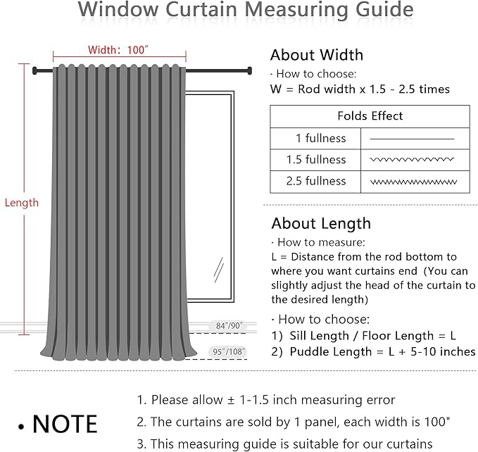 MYSKY HOME White Curtains 84 Inch Length for Living Room, Semi Sheer Cotton Blend Soft Touch Light Filtering Drapes for Doorways Sliding Glass Door 1 Panel, 100" Wide per Panel, White