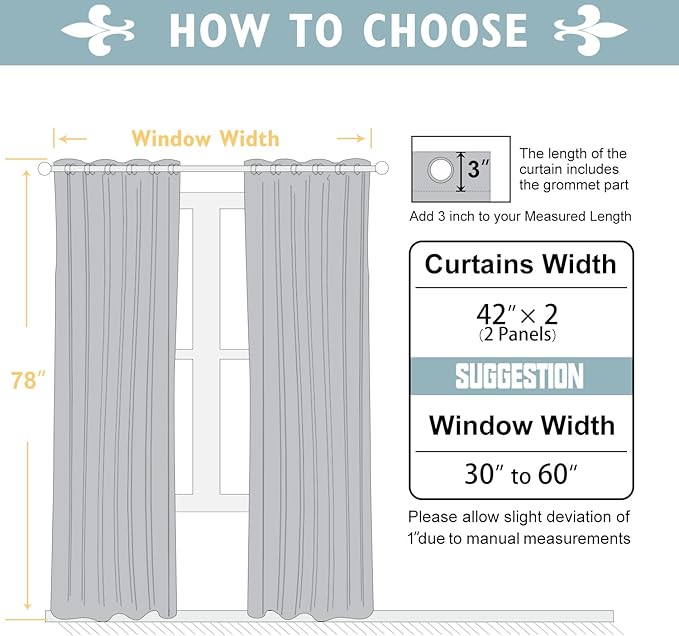 ChrisDowa 100% Blackout Curtains 78 inch Long for Bedroom with Black Liner, 2 Thick Layers Total Blackout Thermal Insulated Grommet Window Curtains 2 Panels Set (Pure White, 42 x 78 Inch)