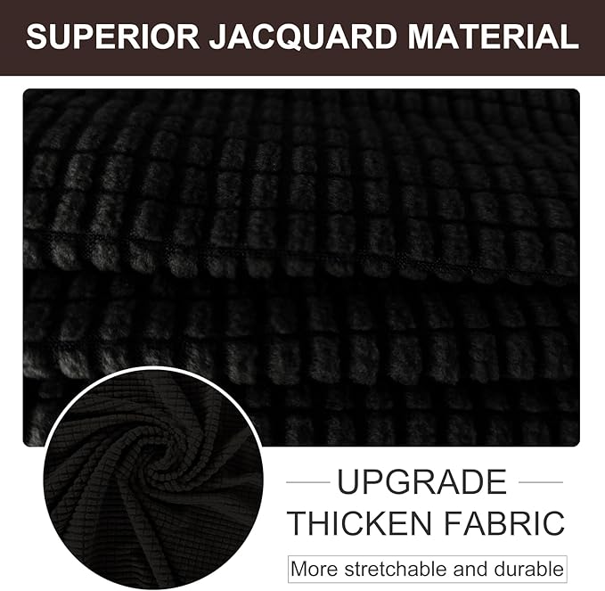 U-NICE HOME Loveseat Cover Stretch Couch Cover Sofa Cover Sofa Slipcover Furniture Protector for 2 Cushion Couch Sofa Pet Friendly(Loveseat, Black)