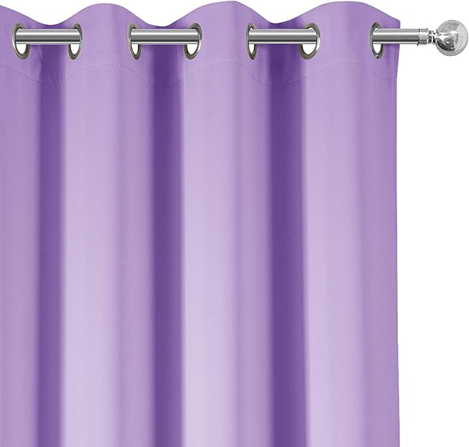 LEMOMO Lavender Blackout Curtains 66 x 63 Inch Length/Set of 2 Curtain Panels/Thermal Insulated Room Darkening Blackout Curtains for Bedroom