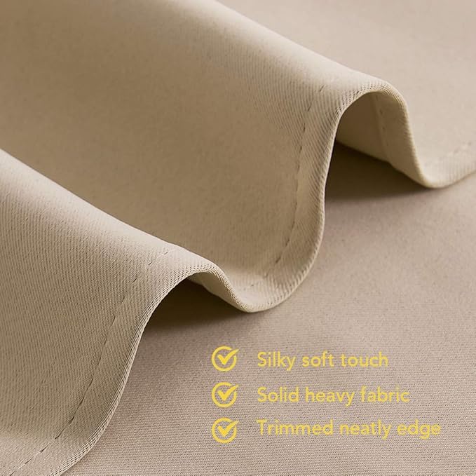 NICETOWN Room Darkening Draperies Window Curtain Panels, Thermal Insulated Grommet Room Darkening Curtains for Bedroom (Biscotti Beige, 2 Panels, W70 x L72 -inch)