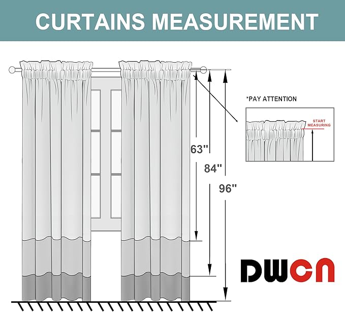 DWCN Blackout Curtains for Living Room Thermal Insulated, Energy Saving & Noise Reducing Bedroom Curtains, Grey, W 70x L 72 Inch, Set of 2 Rod Pocket Curtain Panels