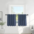 PONY DANCE Window Curtains 30 inches Long - Bedroom Drapes Set for Home Decoration All Season Modern Design Panels Match with Draperies, W 42 by L 30 Inches, Blue Haze, Set of 2