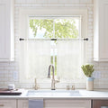 MIULEE 2 Panels Kitchen Tiers Half Window Sheer Curtains Rod Pocket Voile Drapes for Kitchen Bathroom Small Windows 29 by 36 Inch Ivory