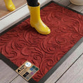 GORILLA GRIP 100% Waterproof All-Season WeatherMAX Doormat US Designed Natural Rubber, Stain and Fade Resistant, Low Profile Indoor Outdoor Door Mats, Easy Clean Patio Mat, 29x17, Red Vintage Wine