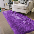 Latepis Faux Fur Rug 2x5 Runner Fluffy Area Rug Purple Washable Shag Rugs for Living Room Bedroom Playroom Shaggy Furry Soft Rugs Teen Room Decor