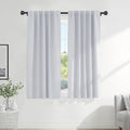 PONY DANCE Greyish White Non-See-Through Curtains - 42 Wide by 72 Long Room Darkening Home Decor Window Treatments(60% Light Block) Drapes for Living Room/Bedroom with Back Tab, 2 Panels