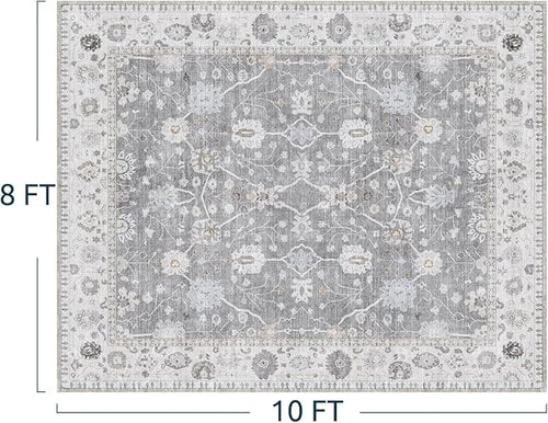 AMOAMI-8x10 Area Rugs-Boho Rugs for Living Room Machine Washable-3D Rugs for Bedroom-Non Slip Floor Rug-Moroccan Indoor Carpet for Bedroom Dining Room