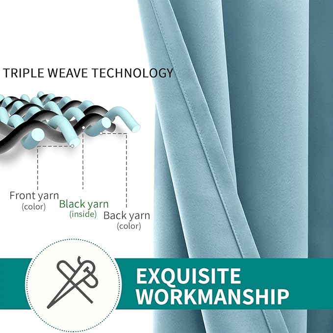 BGment Room Darkening Curtains 95 Inches Long - Grommet Thermal Insulated Drapes Window Treatment Curtains for Bedroom, 2 Panels, 52 x 95 Inch, Greyish Blue