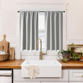 RYB HOME 100% Blackout Short Curtains for Small Window, Thermal Insulated Total Room Darkening Noise Reducing Curtains for Kitchen Bathroom Basement, 42 inches Wide by 48 inches Long, Silver Grey