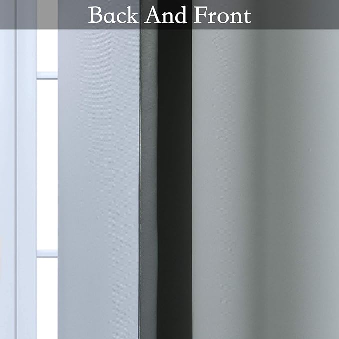 SimpleHome Ombre Room Darkening Curtains for Living Room, Light Blocking Gradient Grey to Greyish White Thermal Insulated Grommet Window Curtains/Drapes for Bedroom, 2 Panels, 52x84 inches Length