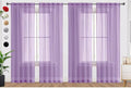 SpaceDresser Lavender Sheer Curtains 4 Panels Rod Pocket Semi-Sheer Curtain 84 Inches Long Light Filtering Voile Window Drapes for Bedroom Living Room Kitchen, Each 52W x 84L