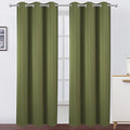 LEMOMO Olive Green Thermal Blackout Curtains/42 x 84 Inch/Set of 2 Panels Room Darkening Curtains for Bedroom
