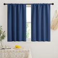 RYB HOME Short Blackout Curtains for Bedroom, Room Darkening Insulated Summer Heat Light UV Blocking Energy Saving Drapes for Nursery, Width 42 by Length 48, Navy Blue, Set of 2
