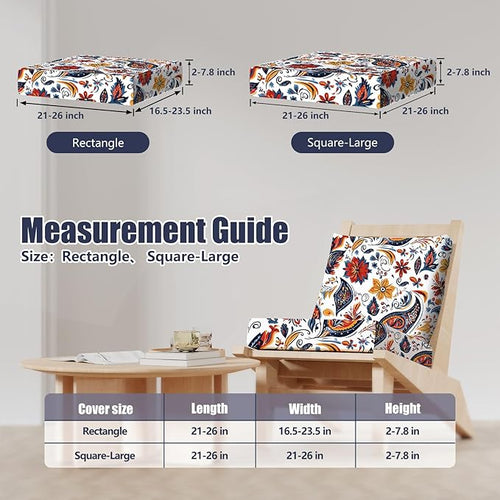 8Pcs Stretch Patio Cushion Covers, Outdoor Couch & Sofa Replacement Slipcovers for Patio Furniture Cushion Covers, Washable Reusable Furniture Protector