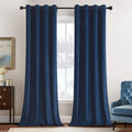 MIULEE Velvet Curtains Navy Blue Elegant Grommet Curtains Thermal Insulated Soundproof Room Darkening Black Out Curtains/Drapes for Classical Living Room Bedroom 52 x 108 Inch 2 Panels