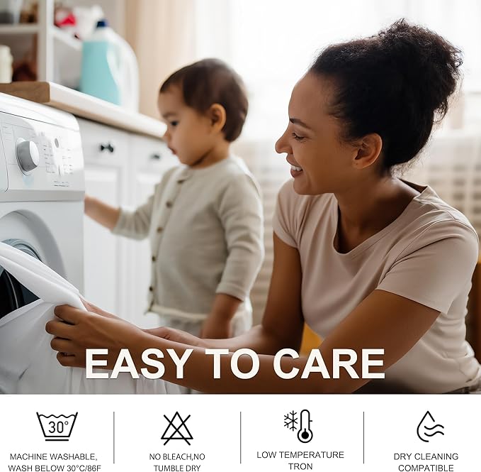 NICETOWN Bedroom 100% Blackout Curtains, 2 Panels, 34 by 36, Snow White, Window Treatment Rod Pocket Curtains/Drapes for Bedroom