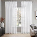 MIULEE 2 Panels Solid Color White Sheer Window Curtains Elegant Window Voile Panels/Draperies/Treatment for Bedroom Living Room (70 X 108 Inches White)