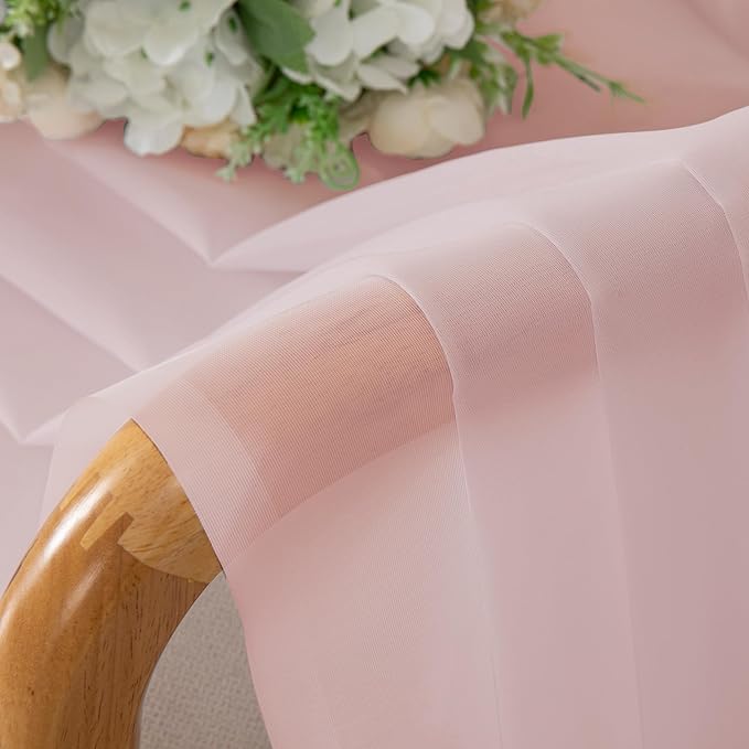 OWEINE Sheer Curtains 78 Inches Long 2 Panels Set, Rod Pocket Fimly Voile Solid Blush Window Curtain Panels for Living Room Bedroom, Soft Voile Sheer Curtains & Drapes, Total 78 Inches Width