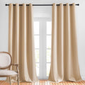 NICETOWN Room Darkening Grommet Panels - (52 inches Width, Biscotti Beige, 1 Pair) Extra Long Curtains 120 inches Long, Privacy Draperies for Large Window