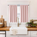 RYB HOME 100% Blackout Basement Curtains 36 inches Long, Heat & UV Blocking Total Room Darkening Noise Reducing Curtains for Bathroom RV Campers, Baby Pink, 2 Panels Set