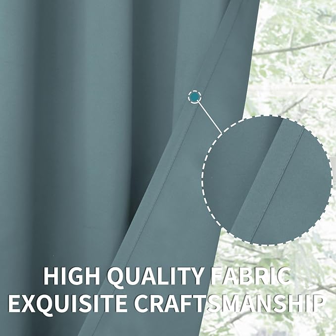 BGment Room Darkening Curtains 95 Inches Long - Grommet Thermal Insulated Drapes Window Treatment Curtains for Bedroom, 2 Panels, 52 x 95 Inch, Stone Blue