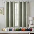MIULEE Sage Green Blackout Curtains for Bedroom Living Room 63 Inches Long 2 Panels, Thermal Insulated Room Darkening Drapes Solid Grommet Noise Reduction Light Blocking Window Treatments 34x63 Inch