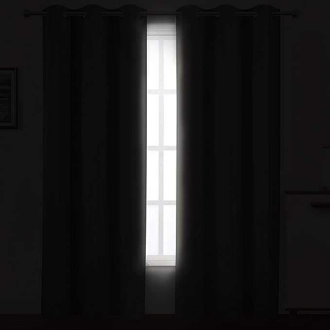 LEMOMO Grey Thermal Blackout Curtains/42 x 84 Inch/Set of 2 Panels Room Darkening Curtains for Bedroom
