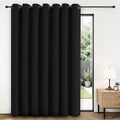 Joydeco Blackout Patio Sliding Door Curtains 90 Inches Long, Grommet Privacy Room Divider Curtains, Extra Wide Thermal Blackout Drapes for Bedroom Living Room (Black, 80Wx90L, 1 Panel)