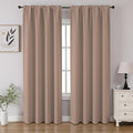 CUCRAF Khaki Blackout Curtains 96 inch Length 2 Panels Set, Rod Pocket Room Darkening Drapes for Bedroom Living Room, Insulated Thermal Light Blocking Window Curtain (W52 x L96 Inch)