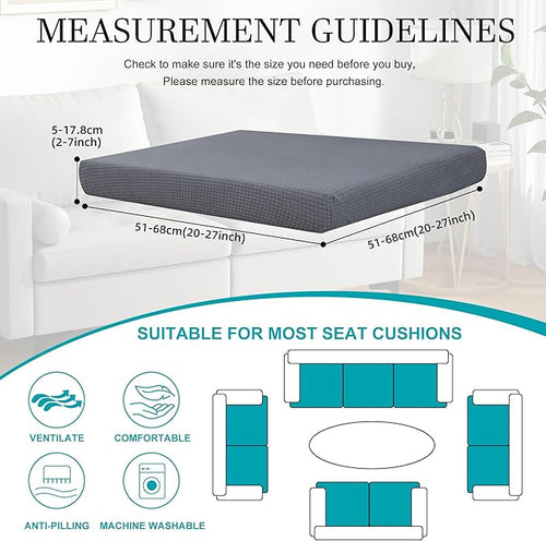 12Pcs Stretch Patio Cushion Covers,Outdoor Couch Covers Replacement,Outdoor Couch & Sofa Slipcovers,for Patio Furniture Cushion Covers,Washable Reusable Furniture Protector (Grey,Cover Only)
