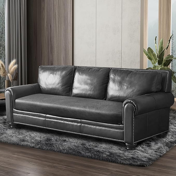 Leather Look Couch Cushion Covers Sofa Seat Slipcovers Sets Couches Furniture Protector for Sectional Armchair Loveseat Pets Kids Stretch Spandex Fabric (1 Cushion Sofa, Light Grey)