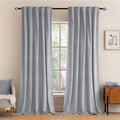 MIULEE Greyish White Velvet Curtains 108 inches Long 2 Panels - Luxury Blackout Curtains for Bedroom Living Room Thermal Insulated Fall Decor Super Soft Window Drapes Rod Pocket & Back Tab