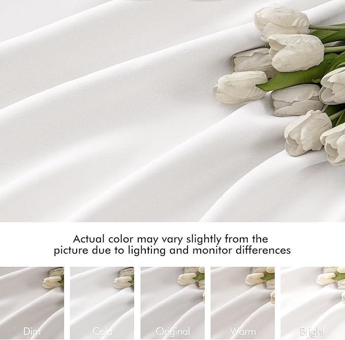 MIULEE Pure White Back Tab Blackout Curtains 84 Inch Length 2 Panels Set for Living Room Bedroom Privacy, Rod Pocket/Pinch Pleat Thermal Insulated Room Darkening Pleated Light Blocking Drapes