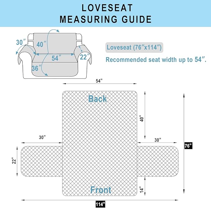 Reversible Loveseat Sofa Covers Couch Cover Furniture Protector(Loveseat,Chocolate/Chocolate)