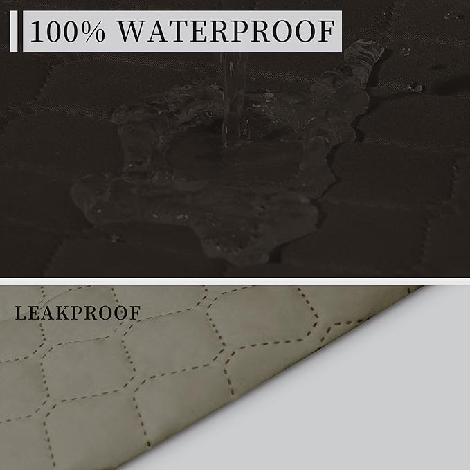 ISSUNTEX Double Protection 100% Waterproof Sofa Covers for Living Room, Reversible Couch Covers for 3 Cushion Couch Sofa, Furniture Protector Sofa Cover for Pets (X Large, Chocolate/Beige)