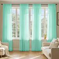 MIULEE Aqua Sheer Curtains 84 Inches Long, 4 Panels Set, Light Filtering Rod Pocket Voile Drapes for Living Room and Bedroom, Airy Soft Fabric Window Treatments, 42 x 84 Inches
