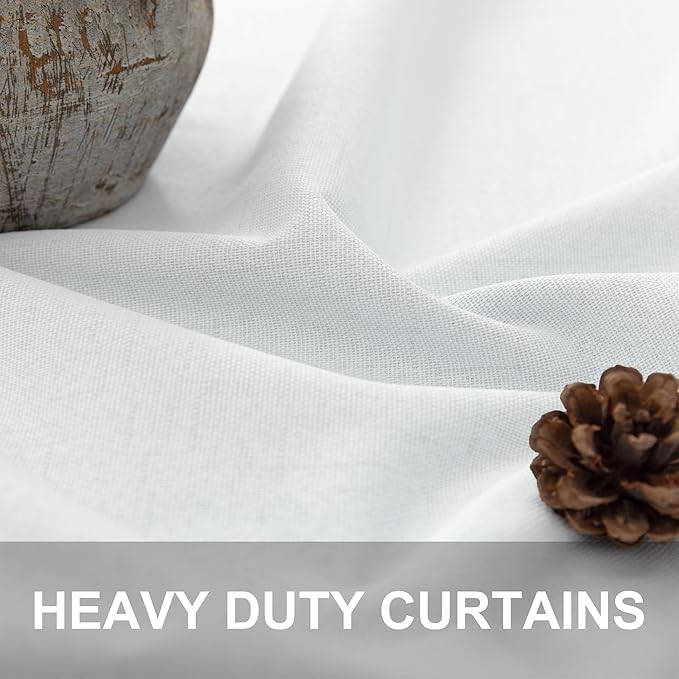 Complete Blackout 90 Inch Curtains Rustic Closet Extra Wide Curtains 2 Panel Set Linen Cotton Textured Large Window Light Heat Blocking Energy Saving Insulated Vintage Farmhouse Drapes Back Tab 7.5 ft