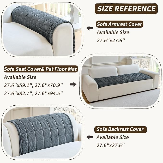 Couch Covers for Dogs Washable, Non Slip Couch Covers for Loveseat Sofa Pet Friendly, Soft Fuzzy Sofa Covers for Pet, Dog Couch Cover Furniture Protector(1PC,Dark Grey,27.6"x27.6")